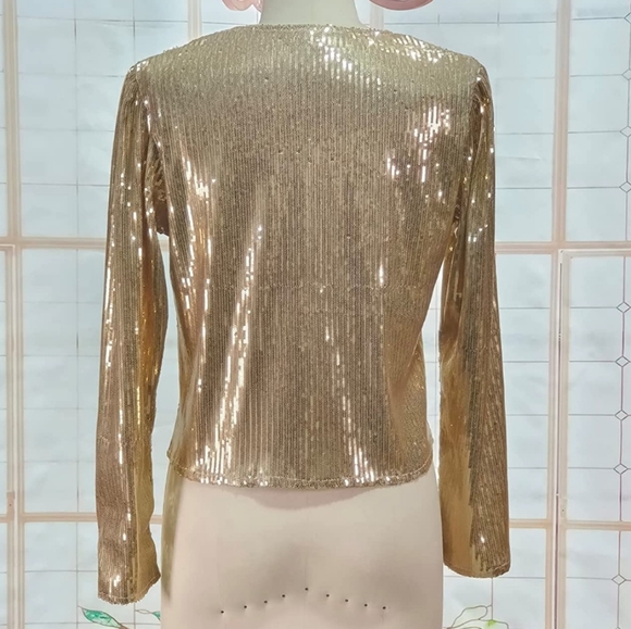 Sequin Bolero Shrug Solid Open Front Crocheted Cardigan Casual